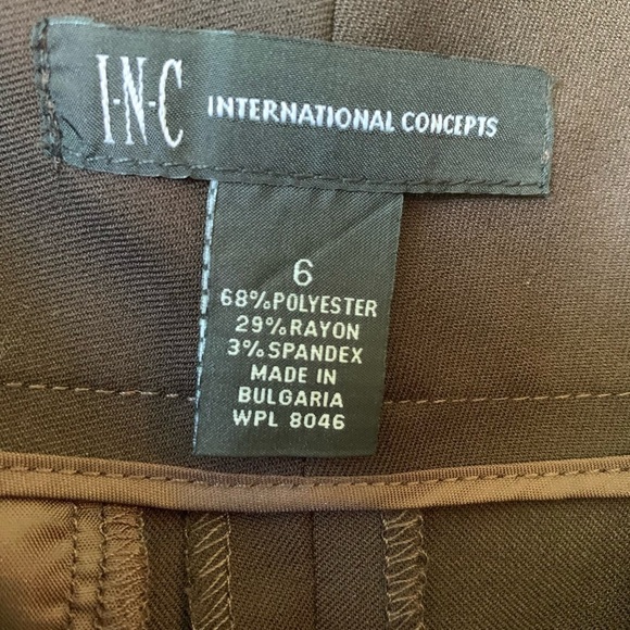 INC INTERNATIONAL CONCEPTS Bloomingdale's Brown Capri Cropped Pants 6 NEW - Picture 3 of 7